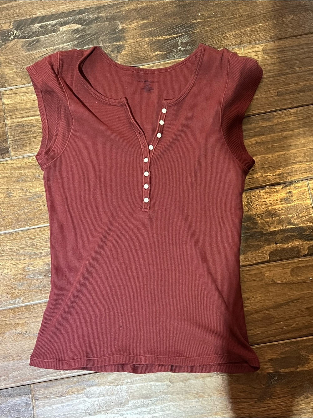 Brandy Melville Maroon/Burgundy Short Sleeve Zelly Top
